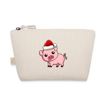 Pig Comic Christmas - Organic Pouch - nature - Front