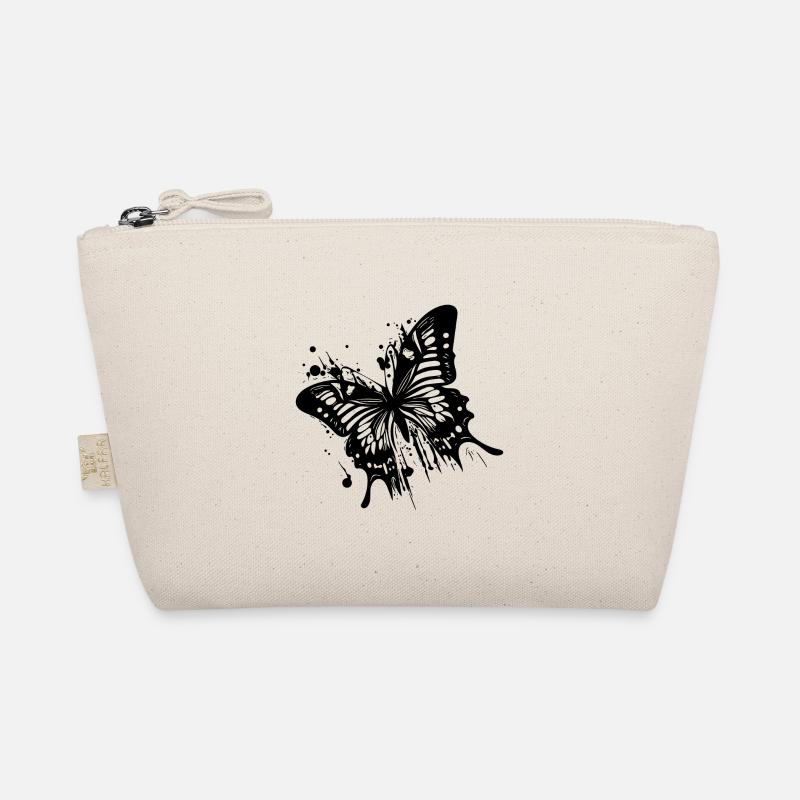 Eleganter Vintage Tinte Schmetterling - Bio-Täschchen - Natur