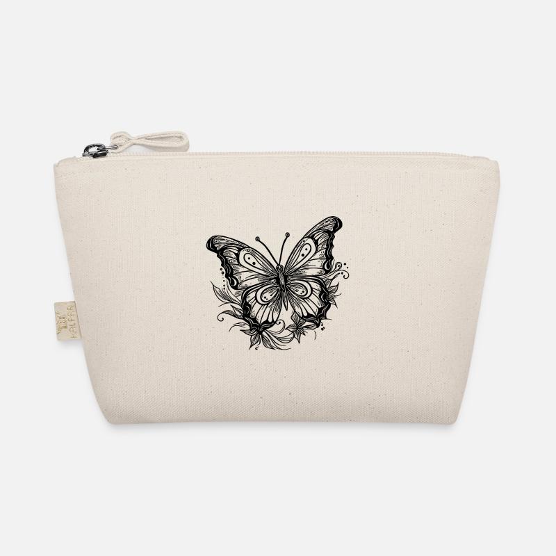 Style Tatouage de fleur Papillon Trousse biologique