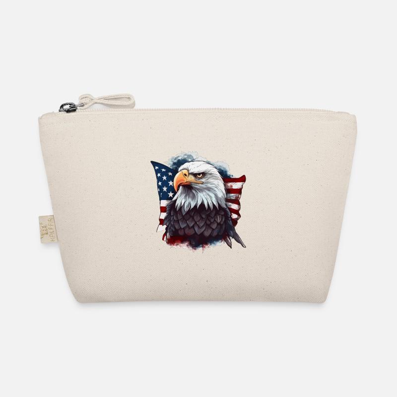 American bald eagle with USA flag Organic Pouch