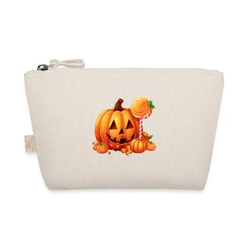 Cute Halloween pumpkin with candy - Organic Pouch - nature - Front