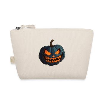 Pumpkin with spooky glowing Halloween eyes - Organic Pouch - nature - Front