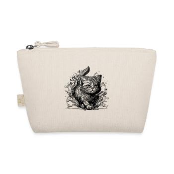 Niedliche kleine Hauskatze im Tattoo Style - Bio-Täschchen - Natur - Vorne