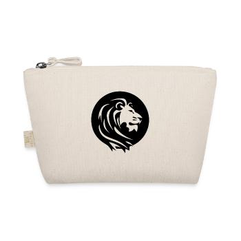 Mighty Lion Head with Mane Tattoo Style - Organic Pouch - nature - Front