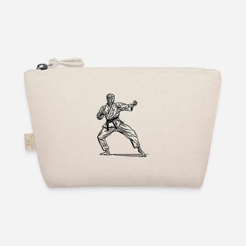 Karate fighter in fighting pose Organic Pouch
