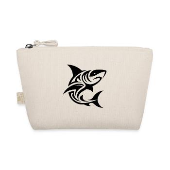 Tribal Tiger Shark Style Diver Fan Tattoo - Organic Pouch - nature - Front