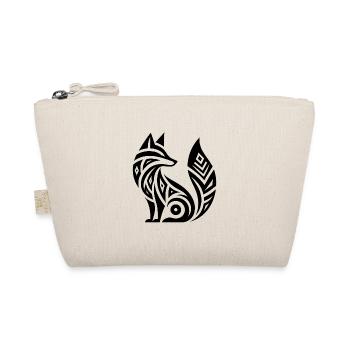 Schlauer Fuchs im Tribal Tattoo Style - Bio-Täschchen - Natur - Vorne