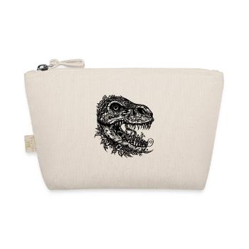 Dinosaurier Schädel Skelett Dino Blumen Tattoo - Bio-Täschchen - Natur - Vorne