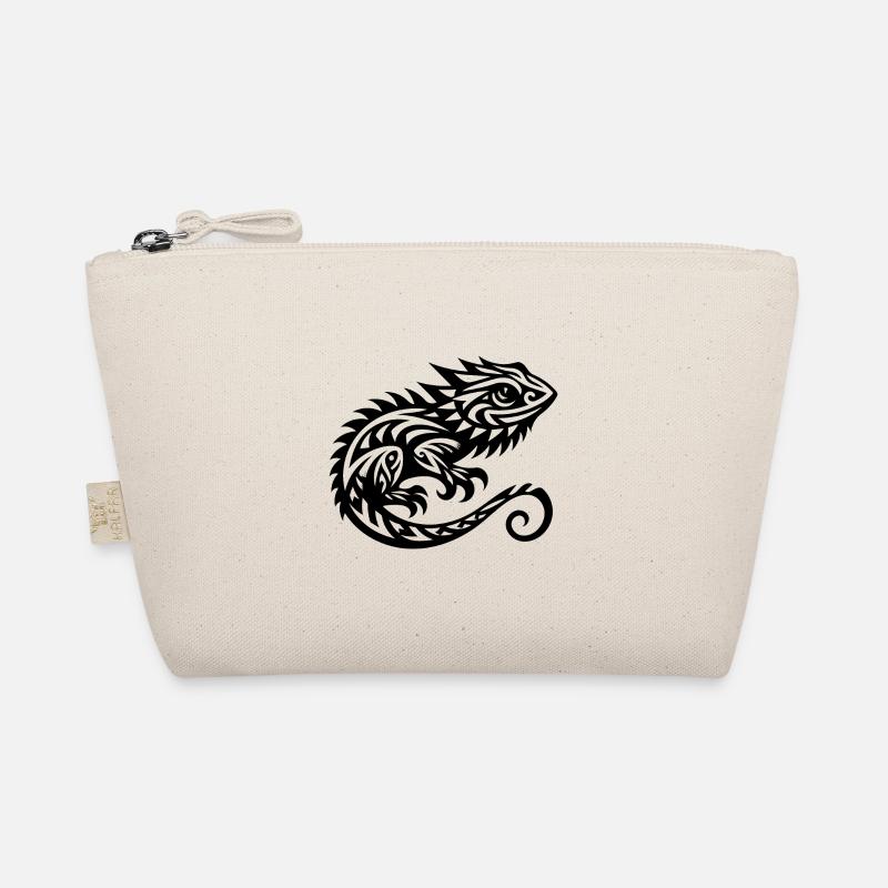 Cute Bearded Dragon Tribal Tattoo Dragon Organic Pouch