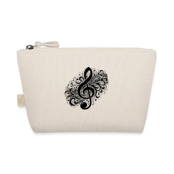 Musik Notenschlüssel mit Vintage Noten - Bio-Täschchen - Natur - Vorne