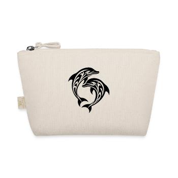 Tribal Tattoo Jumping Dolphins - Organic Pouch - nature - Front