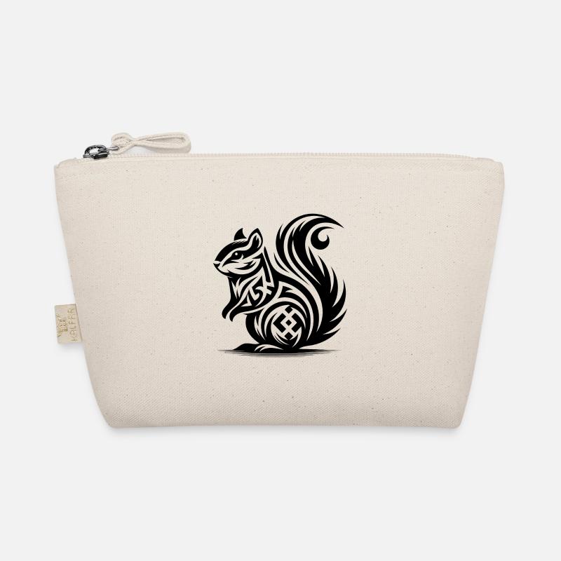 Cute Squirrel in Tattoo Style Organic Pouch