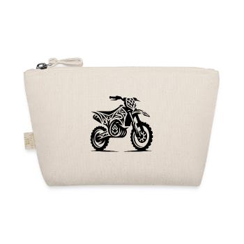 Motorcycle Off-Road Machine in Tattoo Style - Organic Pouch - nature - Front