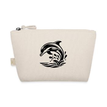 Elegant Jumping Tattoo Dolphin - Organic Pouch - nature - Front