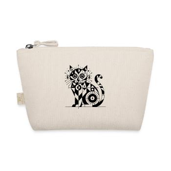 Geometric Cat Lines Design - Organic Pouch - nature - Front