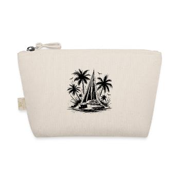 Palm trees with double hull catamaran sailing boat - Organic Pouch - nature - Front