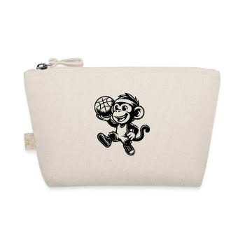 Little kids monkey with basketball - Organic Pouch - nature - Front
