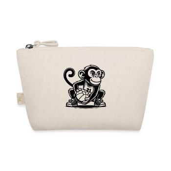 Sporty monkey with basketball - Organic Pouch - nature - Front