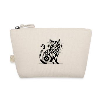 Cat Geometric Lines Design - Organic Pouch - nature - Front