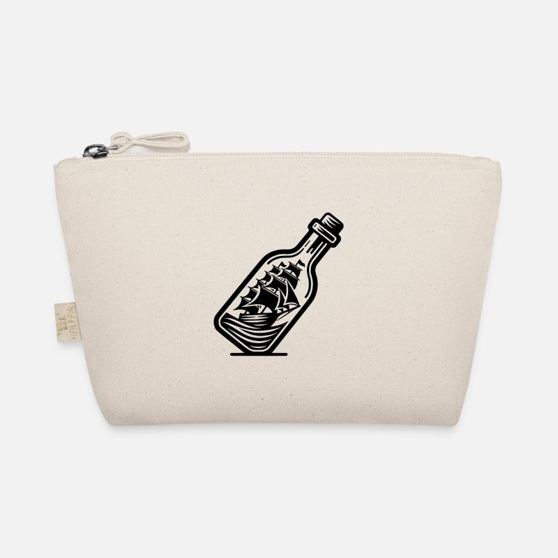 Schiff in Flasche Flaschenschiff Segelschiff Bio-Täschchen