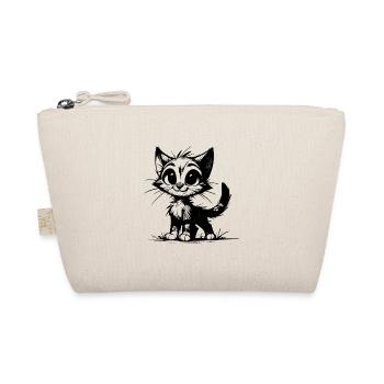 Katzen Baby Bleistift Zeichnung - Bio-Täschchen - Natur - Vorne