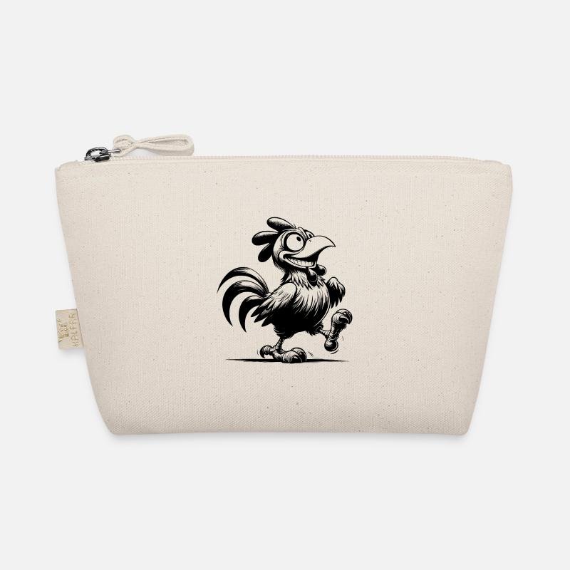 Grinning Funny Rooster Drawing Organic Pouch
