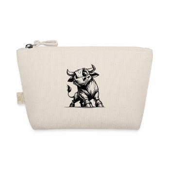 Funny pencil bull with huge horns - Organic Pouch - nature - Front