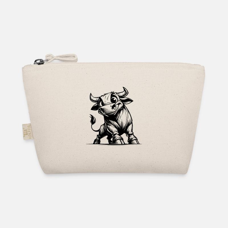 Drôle de taureau crayon avec d’énormes cornes Trousse biologique
