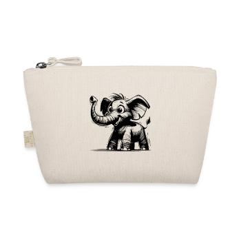 Cute little elephant baby with huge trunk - Organic Pouch - nature - Front