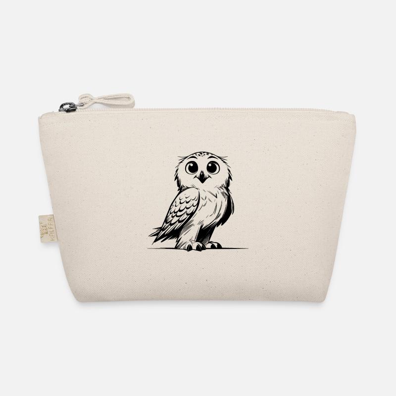 Lächelnde Schnee-Eule Kinder Zeichnung Skizze Bio-Täschchen