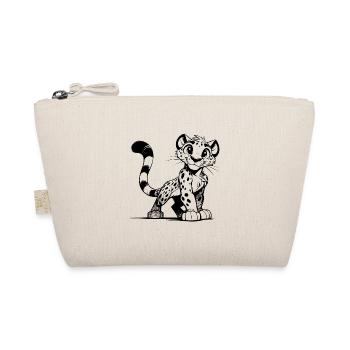 Small Leopard Sketch with Big Eyes - Organic Pouch - nature - Front