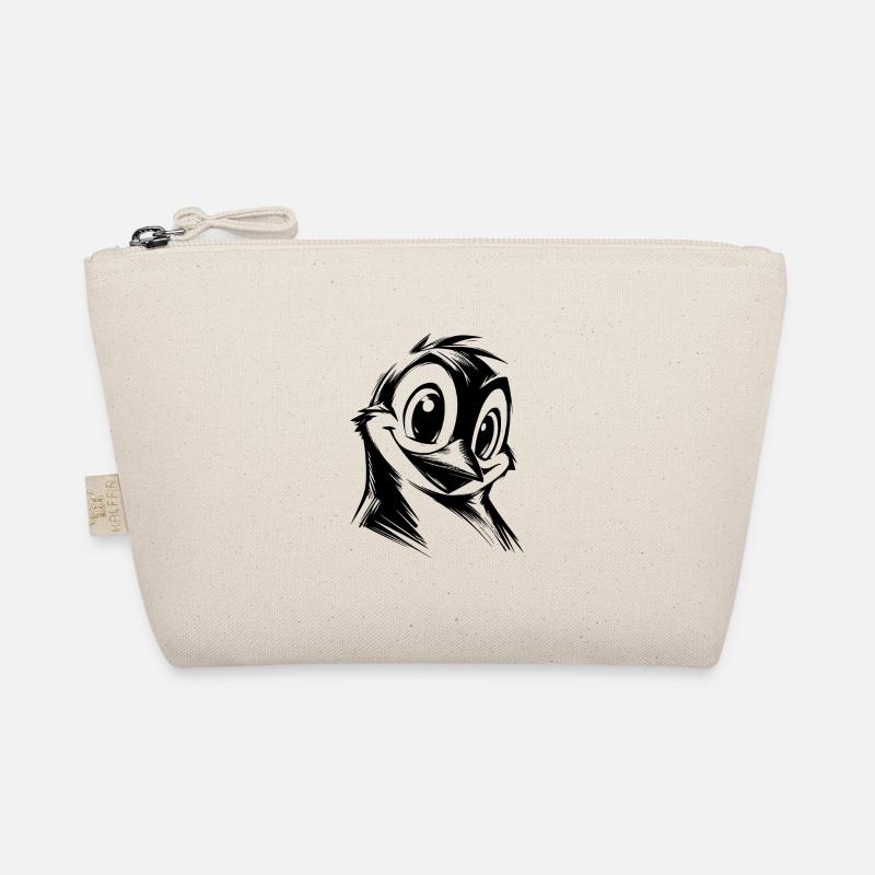 Penguin Cartoon Pencil Drawing Style Organic Pouch