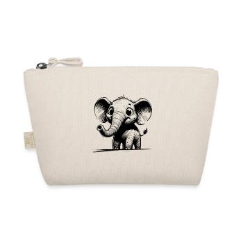 Cuddly children's elephant with huge trunk ears - Organic Pouch - nature - Front