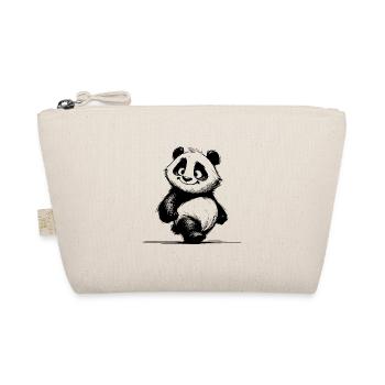 Cuddly Bear Kids Panda Baby Pencil Sketch - Organic Pouch - nature - Front
