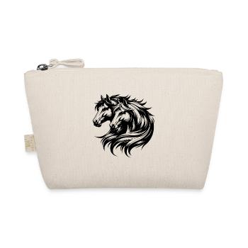 Two horse heads with elegant beautiful mane - Organic Pouch - nature - Front