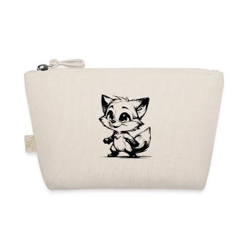 Cute Kids Fox Pencil Drawing - Organic Pouch - nature - Front