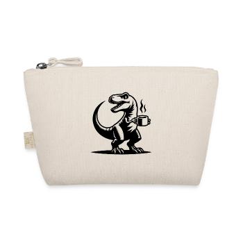 Morgenmuffel Dinosaurier mit Kaffeetasse - Bio-Täschchen - Natur - Vorne