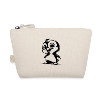 Lustiger Pinguin knuddeliges Pinguin Baby - Bio-Täschchen - Natur - Vorne