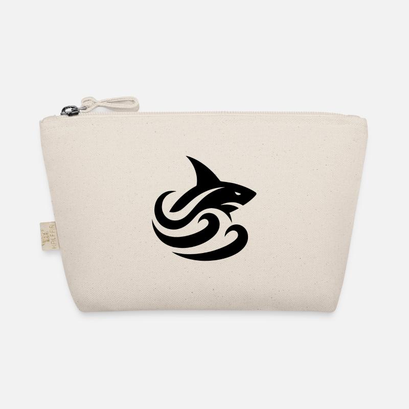 requin dans les vagues tatouage style logo Trousse biologique