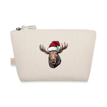 Moose Head Christmas Portrait - Organic Pouch - nature - Front