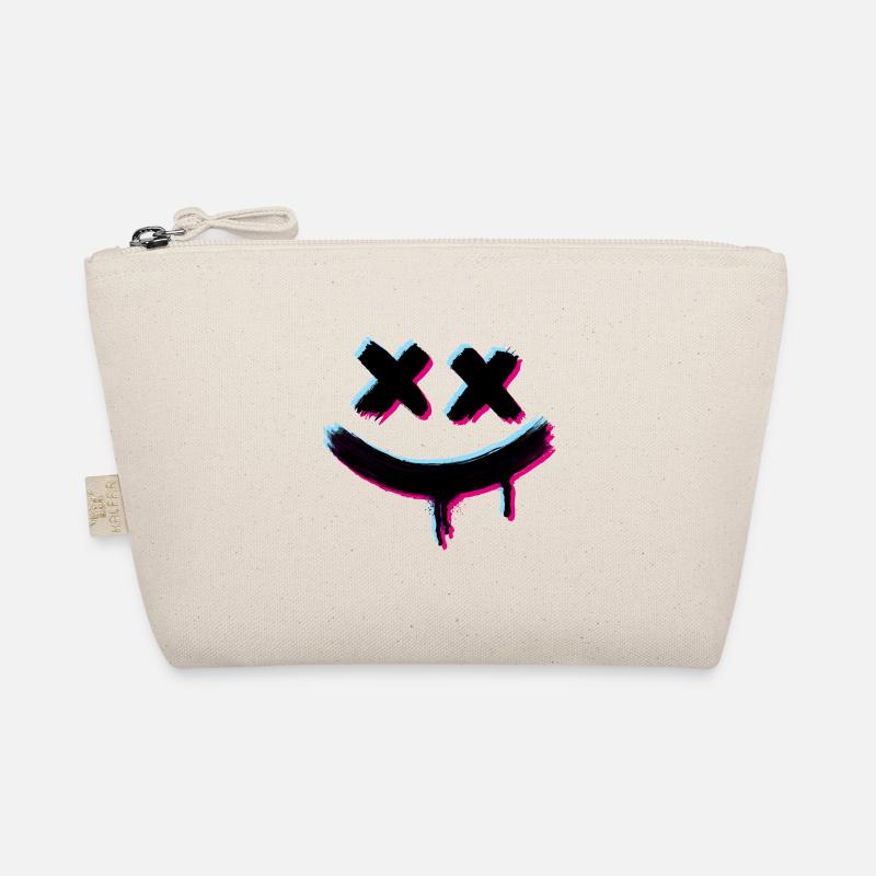 Smiley Glitch Evil Organic Pouch