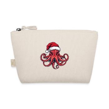 Oktopus Krake Weihnachten Portät - Bio-Täschchen - Natur - Vorne