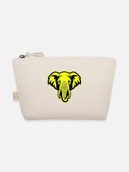 Elephant Head Portrait Icon - Organic Pouch - nature - Front