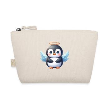 Cute Penguin Angel Cartoon with Halo - Organic Pouch - nature - Front