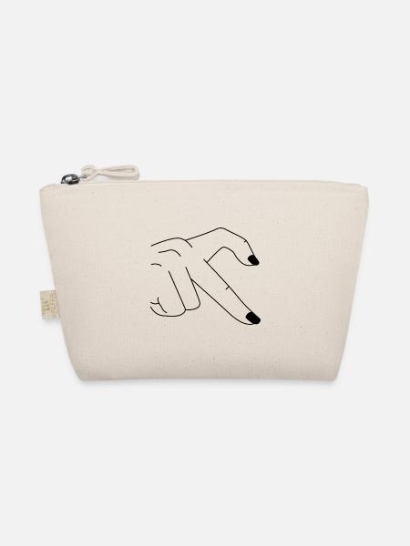 Hand Herz - Bio-Täschchen - Natur