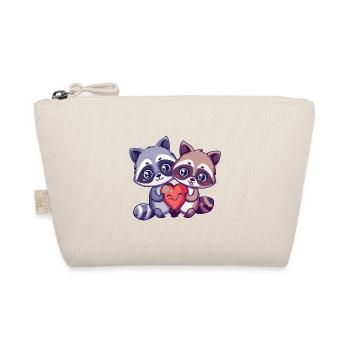 Raccoon Couple Love Couple In Love - Organic Pouch - nature - Front
