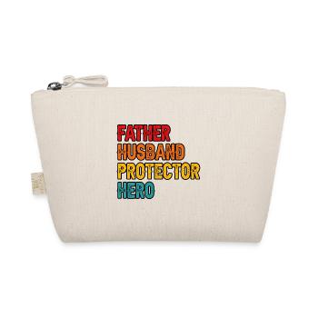 Father Husband Protector Hero - Organic Pouch - nature - Front