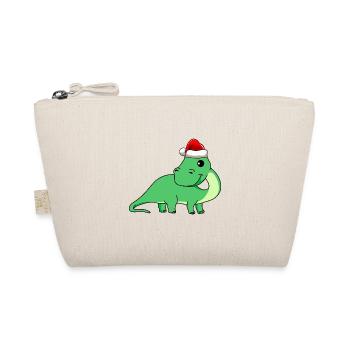 Dinosaur brontosaurus Christmas - Organic Pouch - nature - Front
