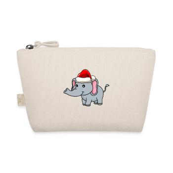Elefant Weihnachten Comic - Bio-Täschchen - Natur - Vorne