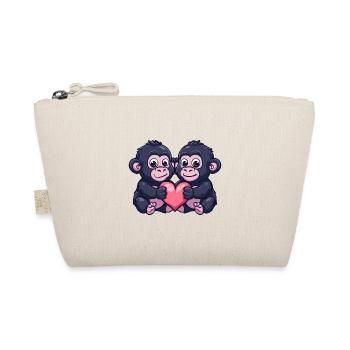 Gorille Bande Dessinée Couple Amour - Trousse biologique - nature - Devant